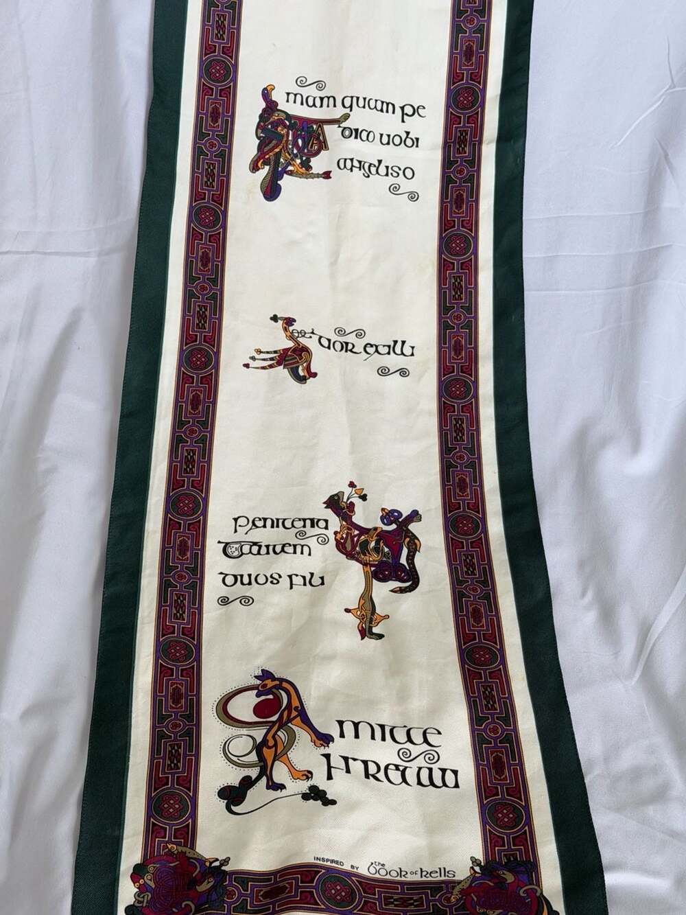 The Book Of Kells Scarf Multi Color Celtic Print Long